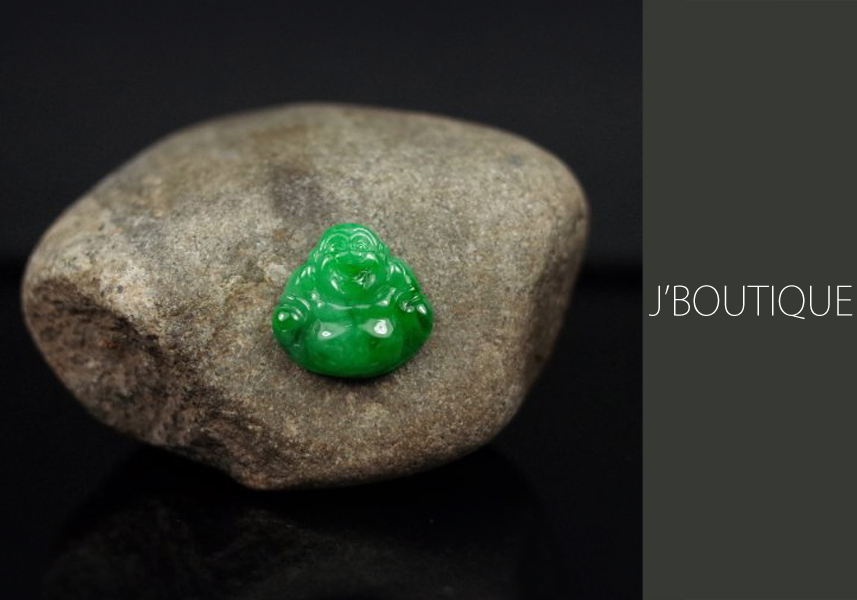 ミャンマー産天然無処理翡翠 仏像 布袋 ルース 緑
