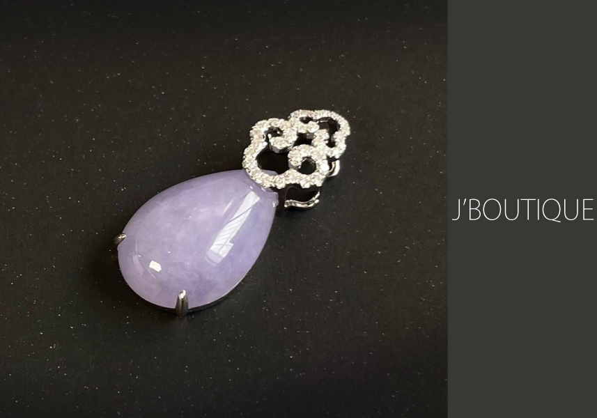 高品質❣️ミャンマー産A貨翡翠　　濃いラベンダー路路通ネックレストップ 高品質❣️ミャンマー産A貨翡翠 濃いラベンダー路路通ネックレストップ