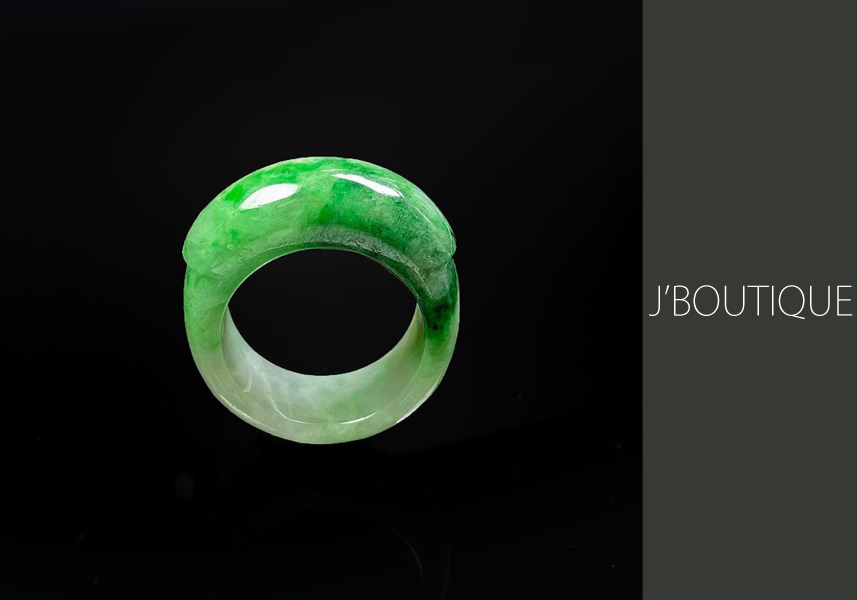翡翠 サドル リング 指輪 ペンダント 薄明緑 濃緑 糯