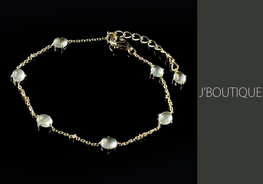 翡翠 ジュエリー ブレスレット ホワイト 玻璃冰 K18 イエローゴールド ダイヤモンド