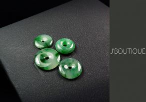 ミャンマー産天然無処理翡翠 玉環セット ペンダント 手石 インテリア 明緑 薄緑 濃緑 冰
