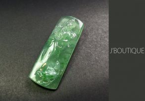 ミャンマー産天然無処理翡翠 仏像 観音様 ルース 手石 オーナメント 薄明緑 玻璃冰