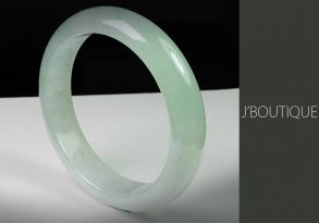 A-Grade Natural Myanmar Icy Pale Green Jadeite Jade Bangle