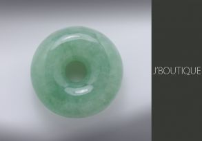 A-Grade Natural Myanmar Icy Pale Blue Green Jadeite Jade Donuts Pendant / Handstone