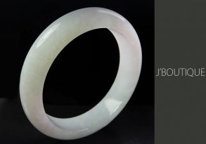 A-Grade Natural Myanmar White and Slight Green Jadeite Jade Bangle