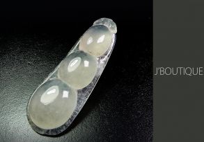 A-Grade Natural Myanmar Icy White Jadeite Jade Bean Pendant / Handstone