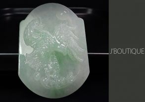 A-Grade Natural Myanmar Icy White and Pale Green Jadeite Jade Hawk Ornament / Handstone