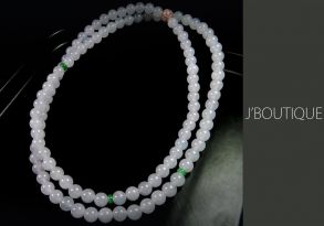 A-Grade Natural Myanmar Icy White Jadeite Jade Beads Necklace