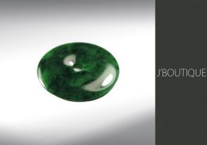 ミャンマー産天然無処理翡翠 古銭 ボタン ペンダント 手石 インテリア 艶緑