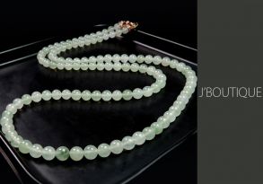 A-Grade Natural Myanmar Icy Pale Blue Green Jadeite Jade Beads Necklace