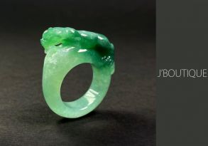 A-Grade Natural Myanmar Icy Pale Green and Deep Green Jadeite Jade Ring / Pendant