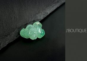 A-Grade Natural Myanmar Icy Pale Green Jadeite Jade Lotus Flower Pendant / Handstone