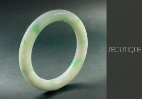 A-Grade Natural Myanmar Light Green and Bright Green Jadeite Jade Bangle / Bracelet