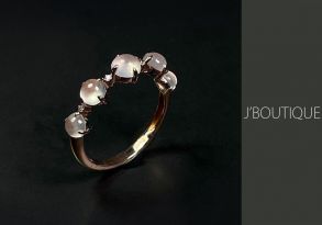 A-Grade Natural Myanmar Icy Transparent Jadeite Jade Jewelry Ring with K18 Rose Gold and Diamond