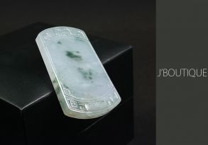 A-Grade Natural Myanmar Icy Pale Blue Green, Deep Green and Pale Lavender Jadeite Jade Good Luck Ornament / Handstone