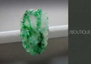 A-Grade Natural Myanmar Icy Pale Bright Green, Light Green and Deep Green Jadeite Jade Fish Pendant / Handstone