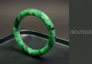 A-Grade Natural Myanmar Light and Deep Green Jadeite Jade Bangle / Bracelet