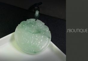 A-Grade Natural Myanmar Icy Pale Green and Light Deep Green Jadeite Jade Dragon and Ru-Yi Ornament / Handstone