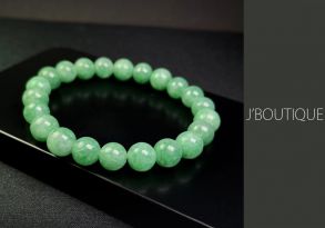 A-Grade Natural Myanmar Icy Pale Apple Green Jadeite Jade Beads Bracelet