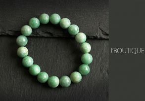 A-Grade Natural Myanmar Icy Light Green Jadeite Jade Beads Bracelet