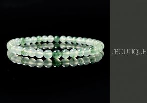 ミャンマー産天然無処理翡翠 ビーズ ブレスレット ホワイト 濃緑 冰