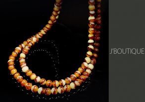 ミャンマー産天然無処理翡翠 ビーズ ネックレス 黄翡 紅翡 オフホワイト 冰糯