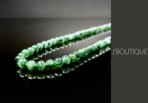 ミャンマー産天然無処理翡翠 ビーズ ネックレス 淡青緑 濃緑 冰