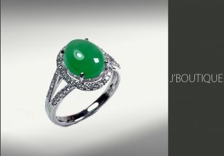 ミャンマー産天然無処理翡翠 ジュエリー リング 指輪 カボッション 明