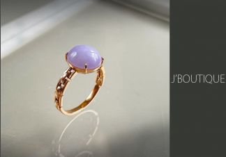 ミャンマー産 天然本翡翠 A貨 糯氷種 くり抜きリング　ラベンダー色 12.5号 25215-1.jpg