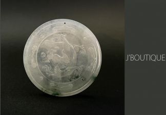 ミャンマー産天然無処理翡翠 馬 ドラゴン 龍 オーナメント 手石