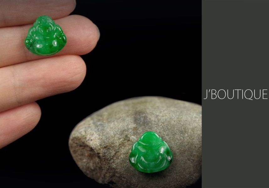 ミャンマー産天然無処理翡翠 仏像 布袋 ルース 緑