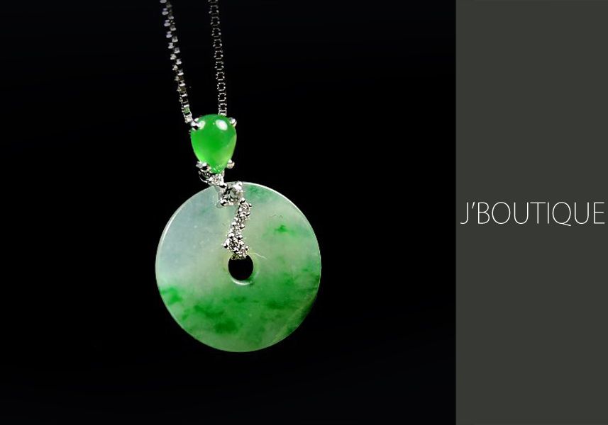 ネックレス 竹 ミャンマー産 本翡翠 氷ヒスイ A貨 18kゴールド 鑑別書付き