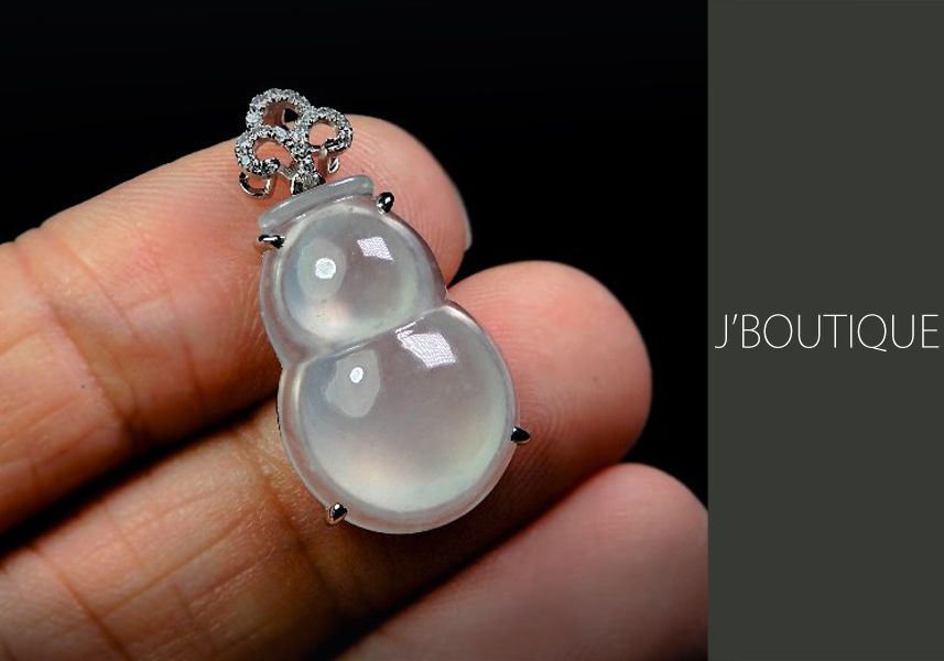 ミャンマー産天然無処理翡翠 ジュエリー ペンダント ひょうたん 瓢箪