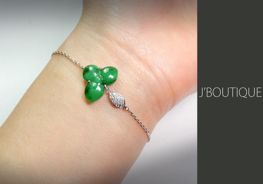 天然ダイヤモンド付きヒスイブレスレットk18 弱かっ 