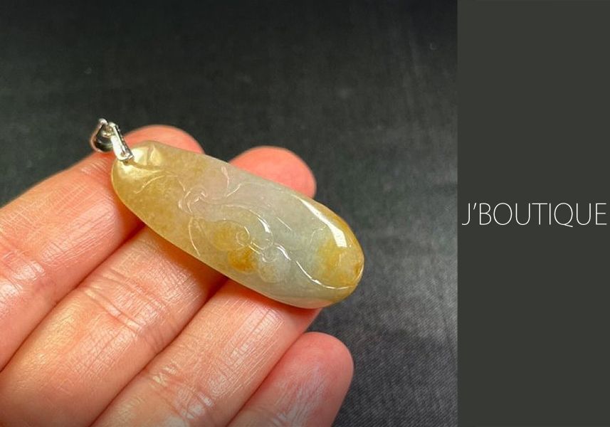 ミャンマー産天然無処理翡翠 吉祥 青雲直上 ペンダント オーナメント