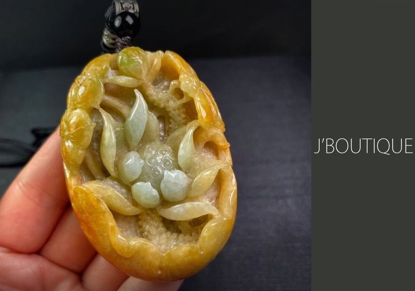 めるさんミャンマー青のり翡翠 如意とお花天珠　9-75 hatachu様専用ミャンマー 青のり翡翠 如意とお花天珠 9-76 八女