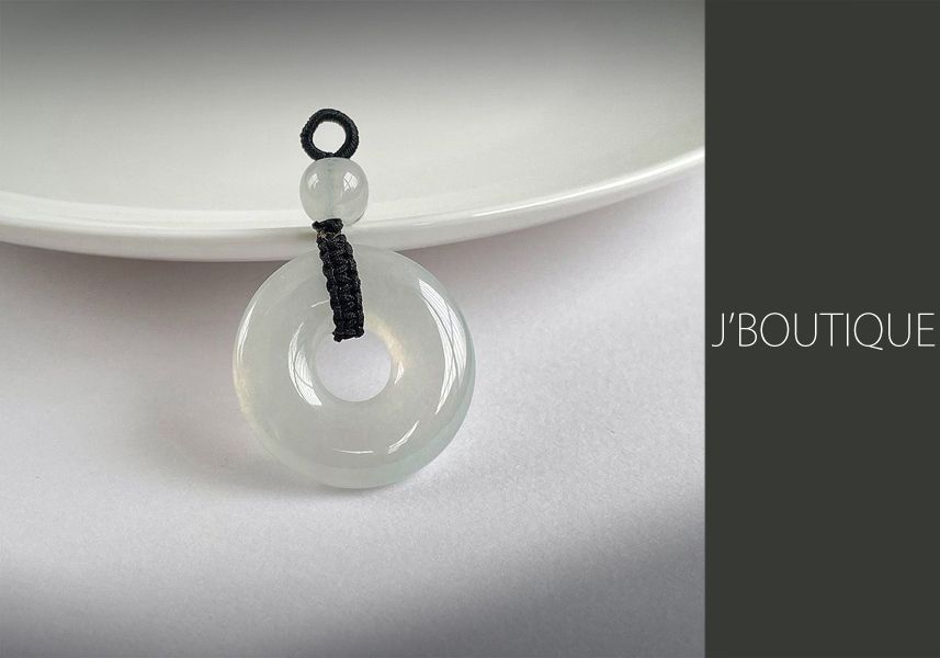 ミャンマー産天然無処理翡翠 玉環 ペンダント 手石 オーナメント