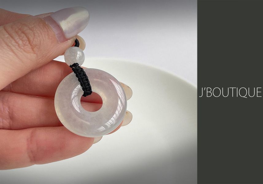 ミャンマー産天然無処理翡翠 玉環 ペンダント 手石 オーナメント