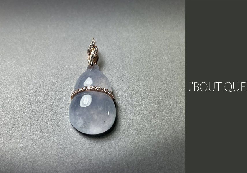 ミャンマー産天然無処理翡翠 ジュエリー ペンダント 瓢箪 ひょうたん