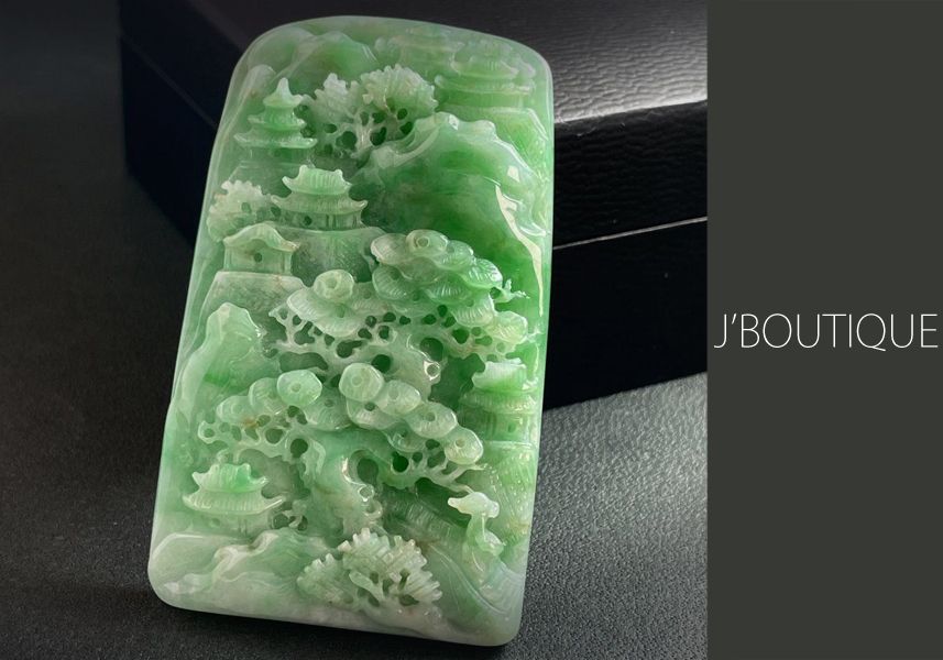 美品★ミャンマー産A貨翡翠　氷種湖水緑大粒リング　鑑定書付き 特選‼️天然A貨翡翠 贅沢品、ロウカン質特選大粒氷陽緑リング