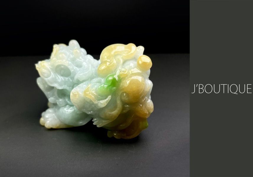 ミャンマー産天然無処理翡翠 ヒキュウ 貔貅 インテリア