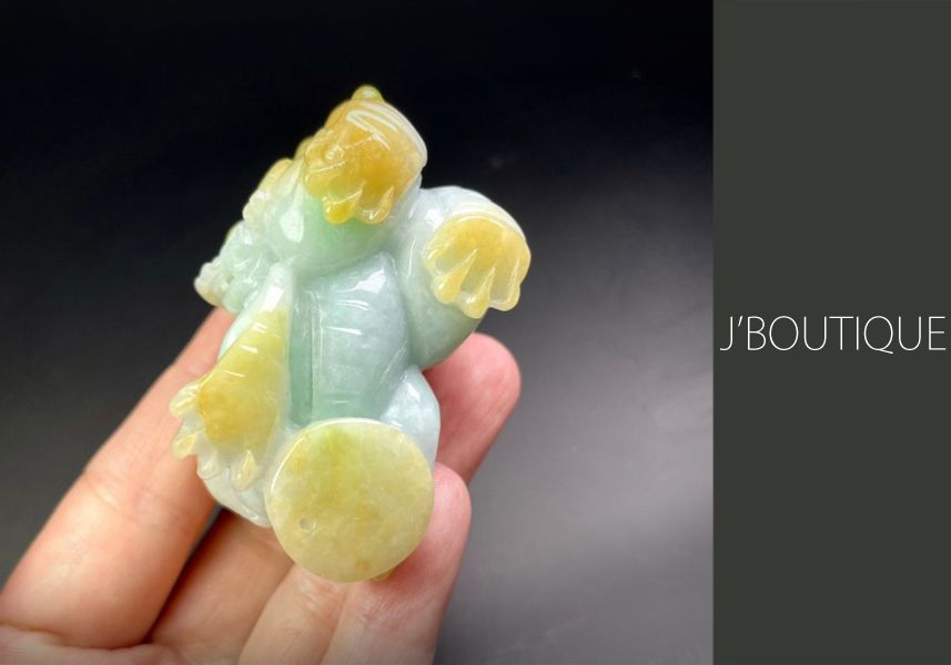 ミャンマー産天然無処理翡翠 ヒキュウ 貔貅 インテリア オーナメント